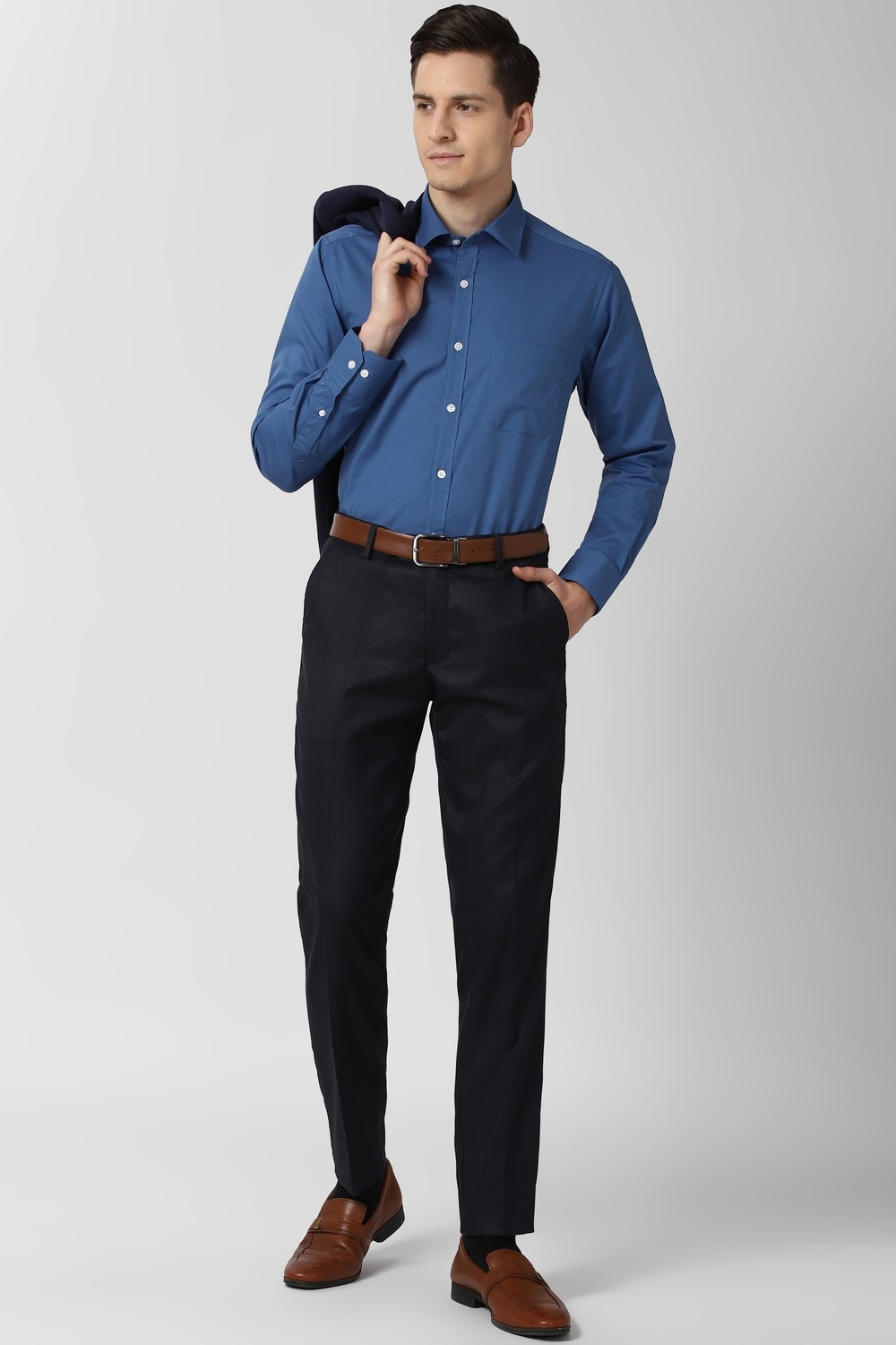Men Blue Regular Fit Full Sleeves Formal Shirt
